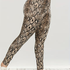 Snake Print High Waist Yoga Leggings for Women