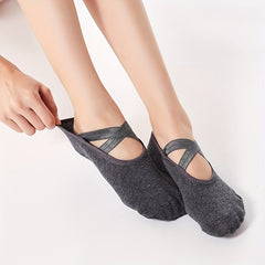 Women's Breathable Sports Socks Anti Slip Casual Yoga Cross Strap
