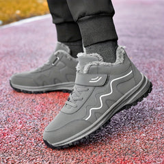 Plush Lined Thermal Furry Snow Boots Wear Resistance Non Slip Hiking Shoes