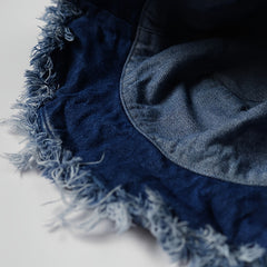 Vintage Denim Bucket Hat Wide Brim Sun Cap