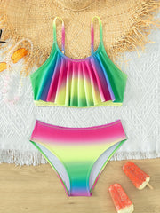Girl's 2pcs Gradient Bikini Set Swimsuit for Summer Beach