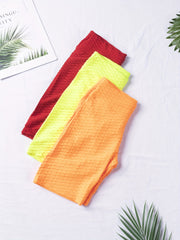 3pcs High Waist Honeycomb Sports Shorts for Women - Summer Fitness and Running