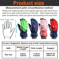 Kids Ski Gloves Winter Warm Waterproof Snowboard Gloves