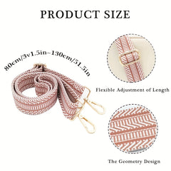 Geometric Pattern Wide Bag Strap Replacement Crossbody Travel Accessory