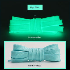 Luminous Reflective 8mm Polyester Shoelaces For Sneakers Canvas Shoes