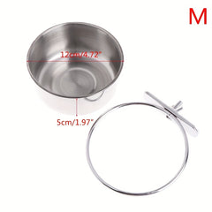 Stainless Steel Bird Feeder Parrot Food Bowl Feeding Box for Small Animal