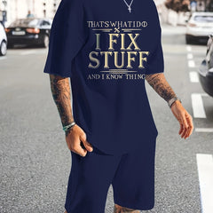 Men's 2 Piece Outfits Short Sleeve T-shirt & Casual Shorts Set