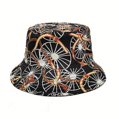 Reversible Chain Print Bucket Hat Casual Travel Beach Hats Unisex