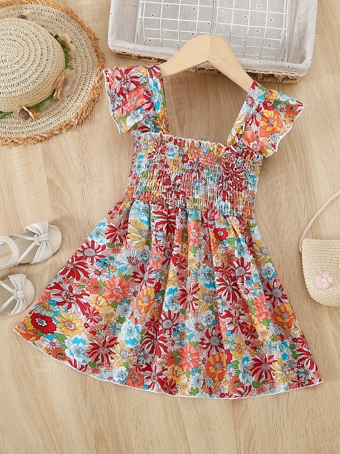 Girls Cotton Dress Over Knee Mid-length Skirt