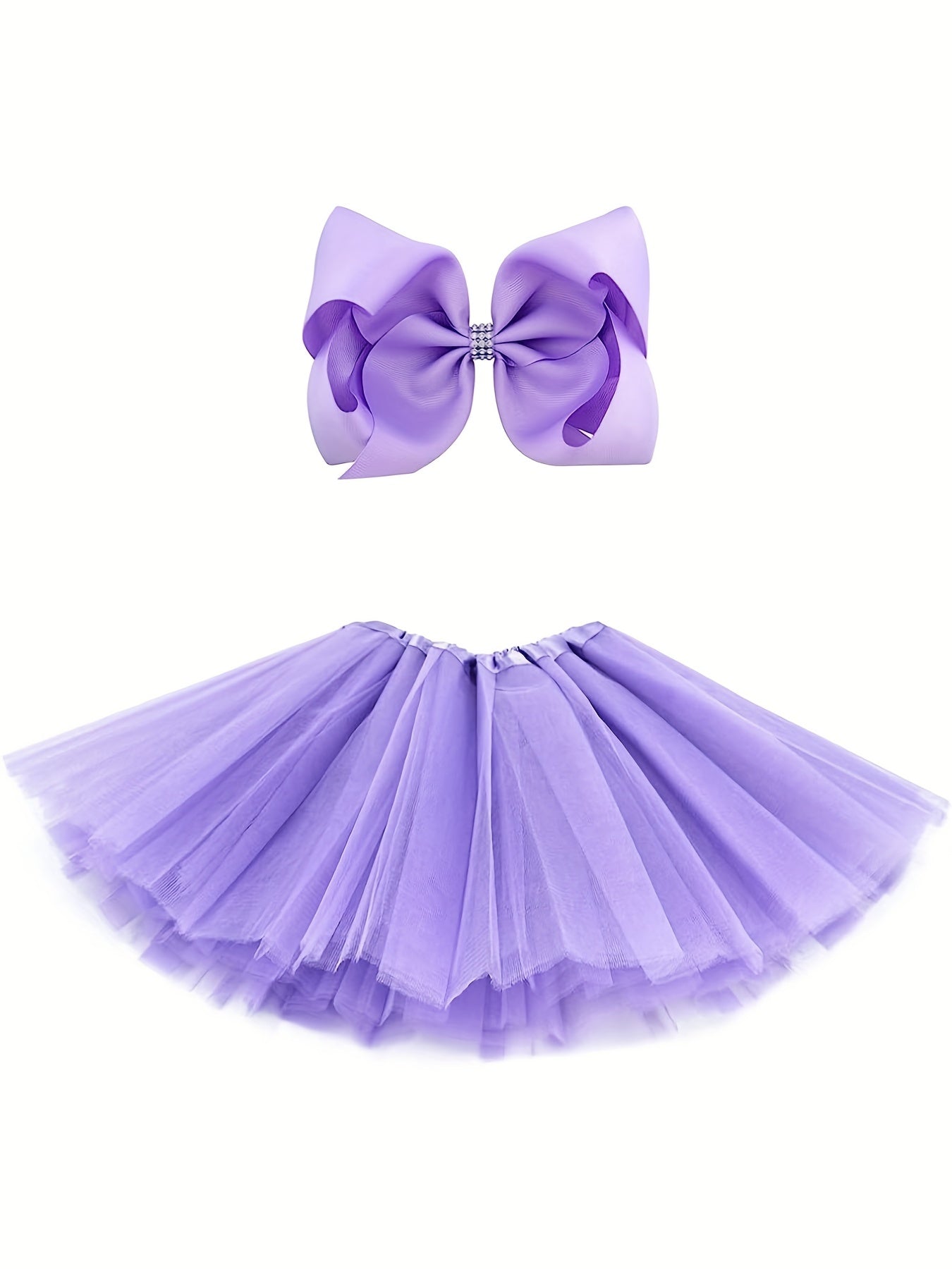 Girls Tulle Tutu Skirt & Bow Headdress Ballet Dressing Up Kid Tutu Skirt
