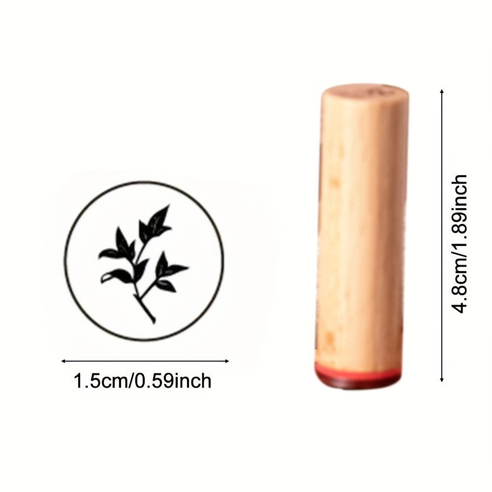 4pcs Wooden Rubber Stamps Plant Flowers Leaf Butterflies Pattern Seal DIY