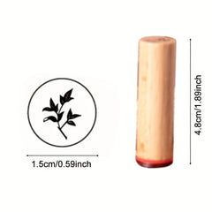 4pcs Wooden Rubber Stamps Plant Flowers Leaf Butterflies Pattern Seal DIY