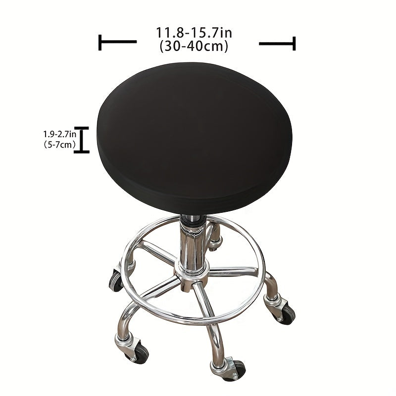 Round Stool Dining Chair Slipcover Jacquard Dust Proof Soft Stool Cover