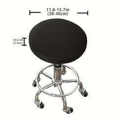 Round Stool Dining Chair Slipcover Jacquard Dust Proof Soft Stool Cover