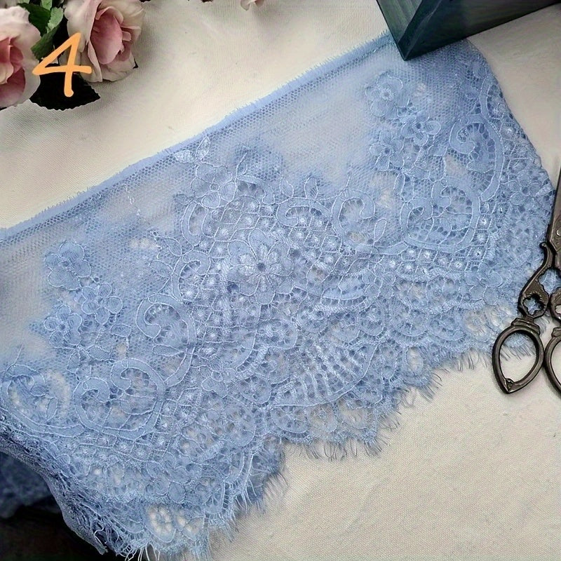 Chantilly Lace Trim Bridal Veil with Eyelash Edges