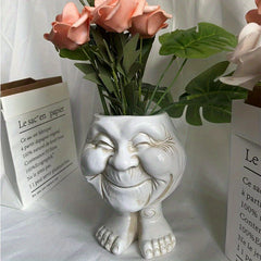 Head Planter Face Flower Pots Resin Head Plan