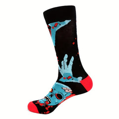 Halloween Skeleton Jacquard Mid-calf Socks