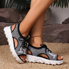 Women's Open Toe Platform Sandals Woven Sports Sandals
