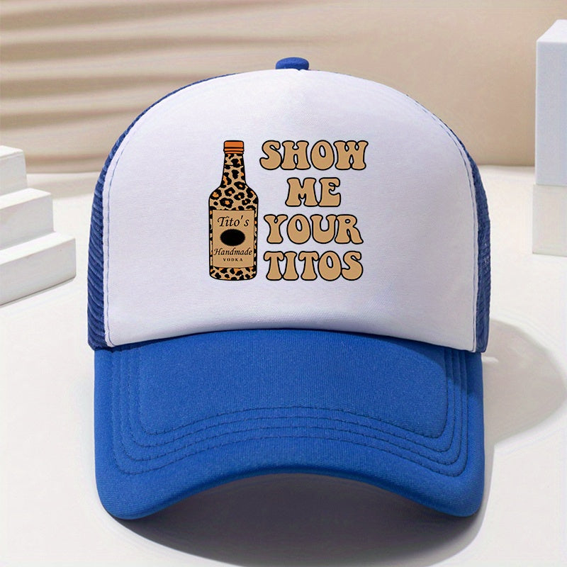 Leopard Print Baseball Cap Mesh Trucker Hat Adjustable Sunshade Dad Hats