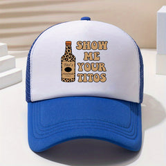 Leopard Print Baseball Cap Mesh Trucker Hat Adjustable Sunshade Dad Hats