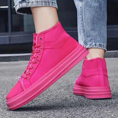 High-Top Canvas Shoes Men's Sneakers Lace-Up Flats