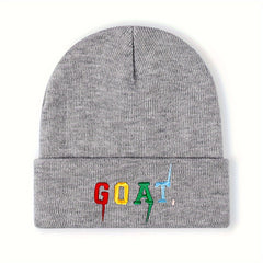 GOAT Embroidered Knitted Beanie Hat Autumn Winter Outdoor Warm Cap