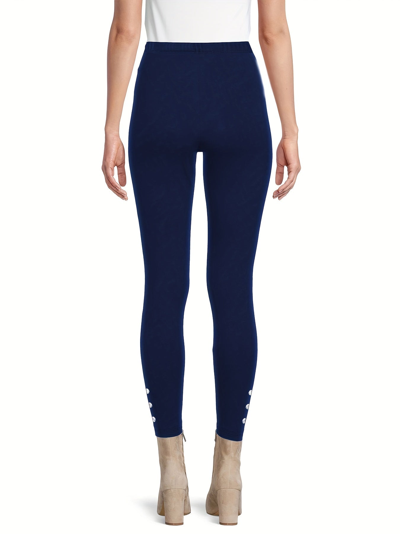 Dot Print High Rise Stretch Leggings