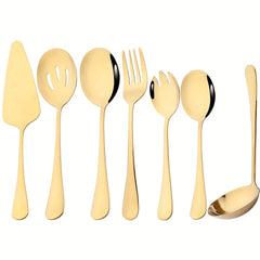 7Pcs Stainless Steel Cutlery Set Dinnerware Kitchen Tableware Set