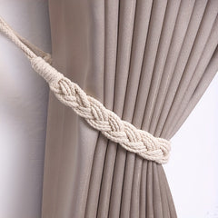 Boho Linen Curtain Rope with Stylish Tieback for Bedroom and Living Room