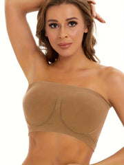 4 Pack Plus Size Tube Bra Set Women's Plus Strapless Bralette High Stretch