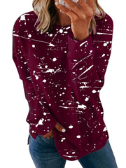 Graffiti Print Crew Neck Sweatshirt Long Sleeve Pullover