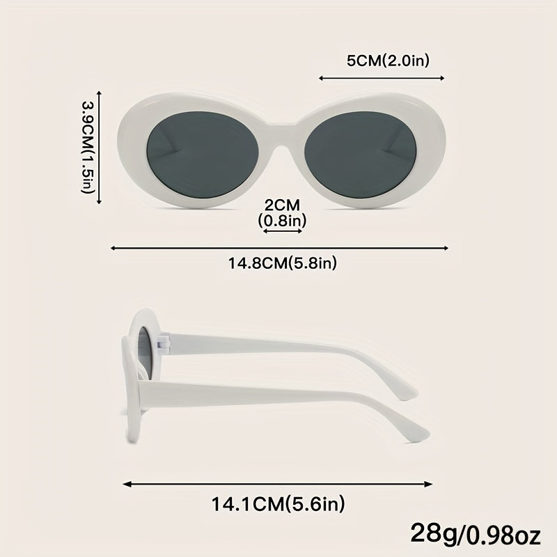 Y2K Oval Sunglasses UV400 Sun Shades Glasses