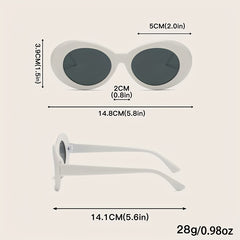 Y2K Oval Sunglasses UV400 Sun Shades Glasses