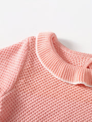 Baby Knit Sweater Set Long Sleeve Pullover Top Shorts 2pc Cotton Set