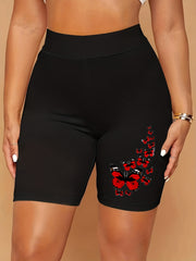 Butterfly Print High Rise Biker Shorts