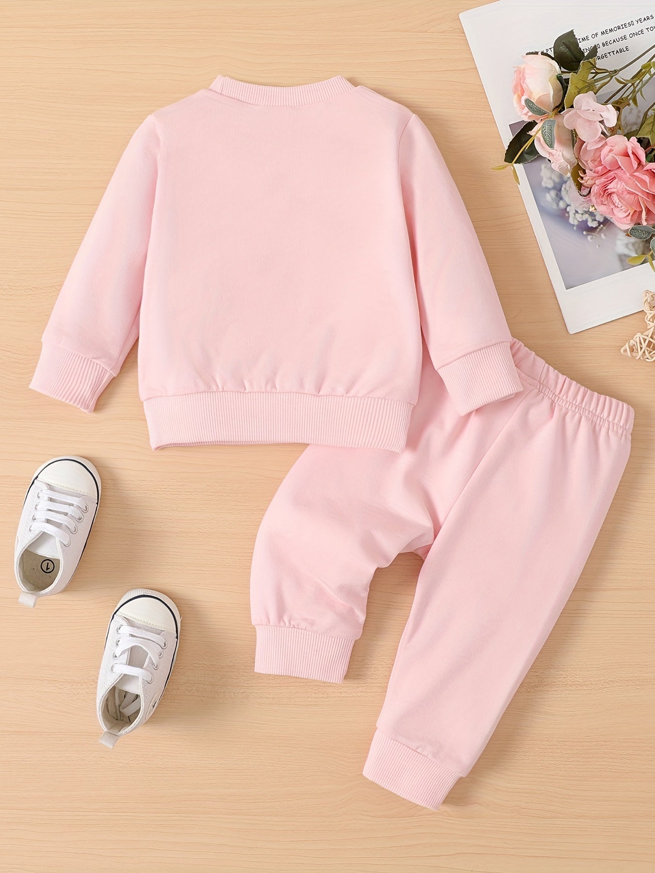 Infant Baby Girls Rabbit Print Sweatshirrt&Sweatpants Set