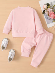 Infant Baby Girls Rabbit Print Sweatshirrt&Sweatpants Set
