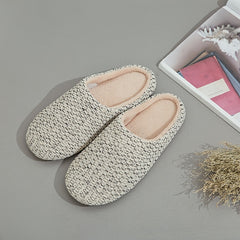 Men's Striped Comfortable Slippers Warm Cotton Lining Indoor Outdoor