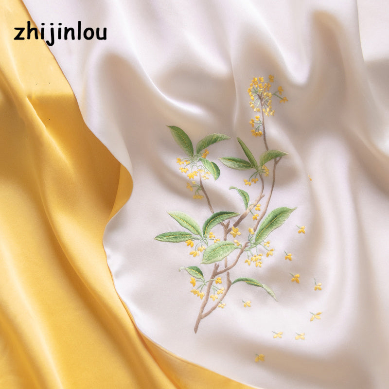 Suzhou Classical Tree Embroidery Silk Scarf