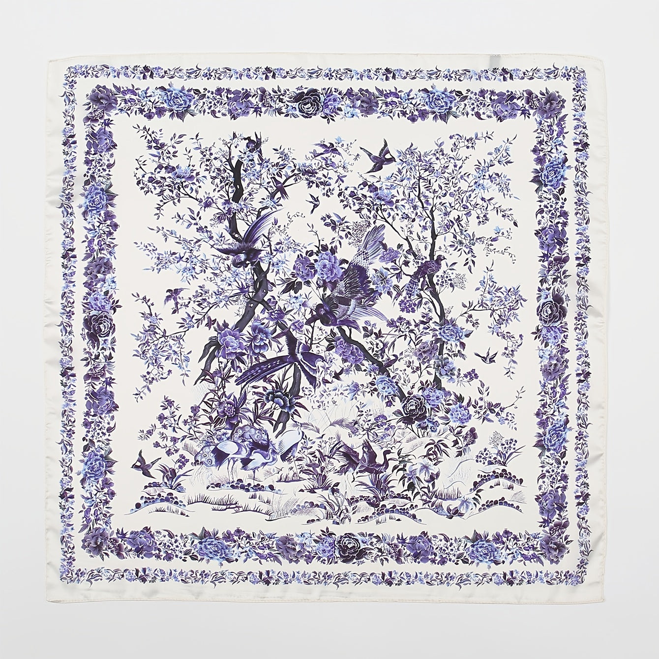 Floral Print Scarf Shawl Neckerchief Head Wrap Hair Accessories