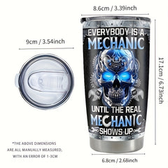 20oz Mechanical Skull Pattern Water Bottle 304 Stainless Steel Vacuum Insulated