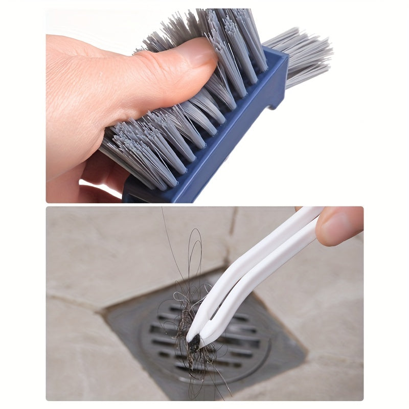 2-in-1 Bathroom Cleaning Brush Gap Brush Small Clip Window Kitchen Tool