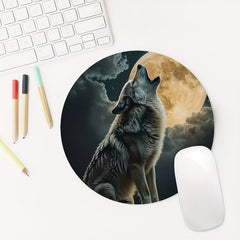Indian Wolf Round Mouse Pad Non-slip Rubber Base Mouse Pad