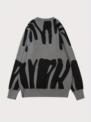 Men's Geometric Cable Sweater High Stretch Pullover