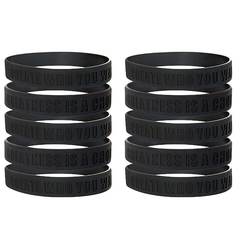 4pcs Inspirational Quote Silicone Bracelet