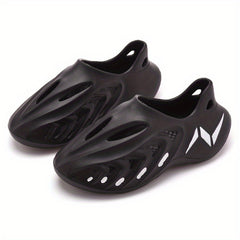 Men's Hollow Out Closed Toe Foam Clogs Slippers Non Slip Comfy Beach Sandals