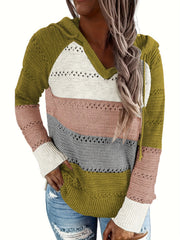 Drawstring Hooded Sweater for Fall & Winter Women's Clothing