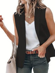 Sleeveless Lapel Blazer & Stylish Tops For Women