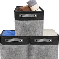 3pcs Fabric Storage Bins for Baby Supplies and Toys