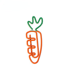 Cartoon Carrot Paperclip Fruit Bookmark Set